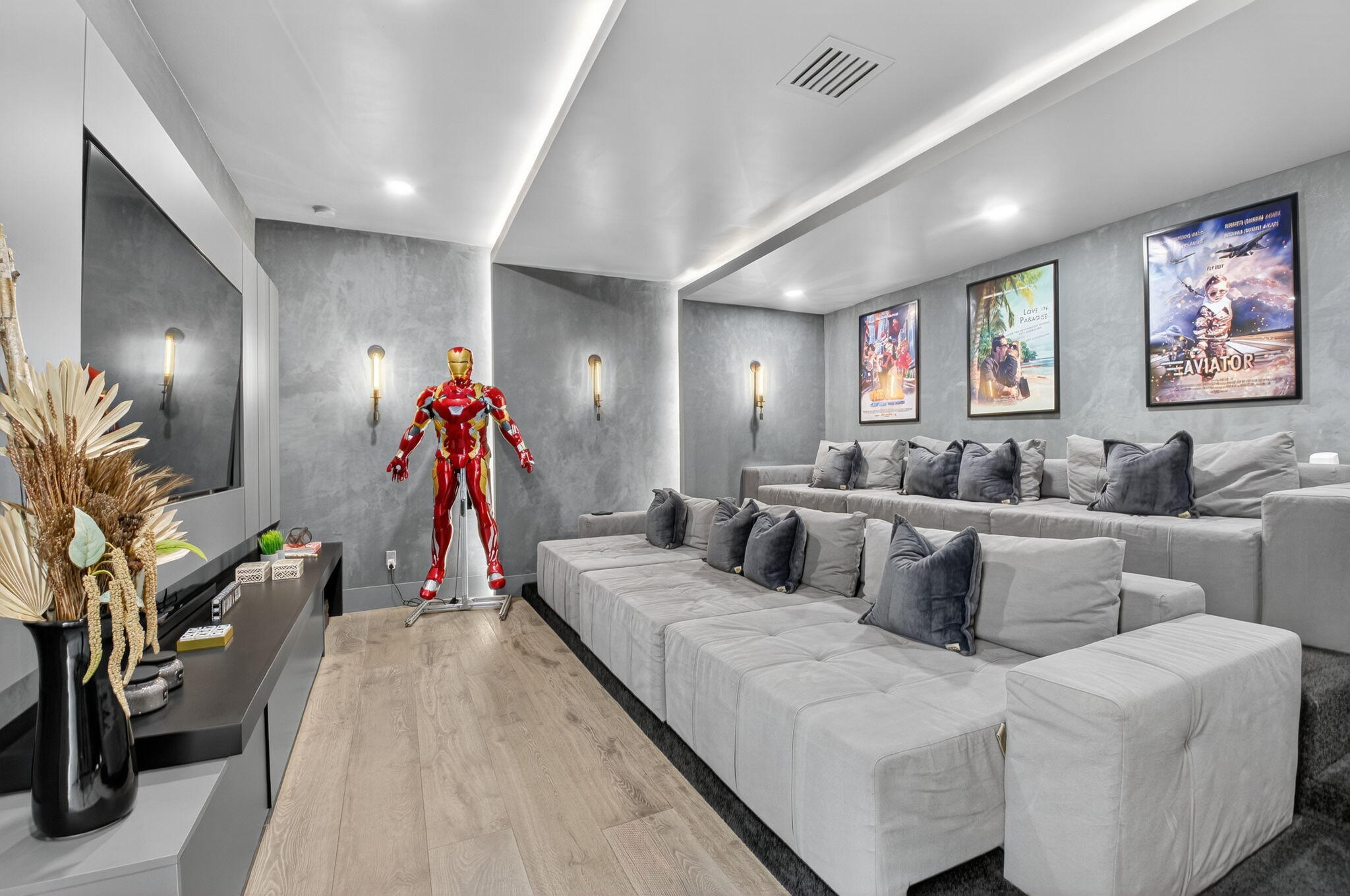 9083 Benedetta Place Boca Raton, FL 33496 - Photo 33 of 112 a living room with furniture and a flat screen tv