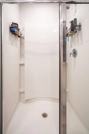 a bathroom with a shower