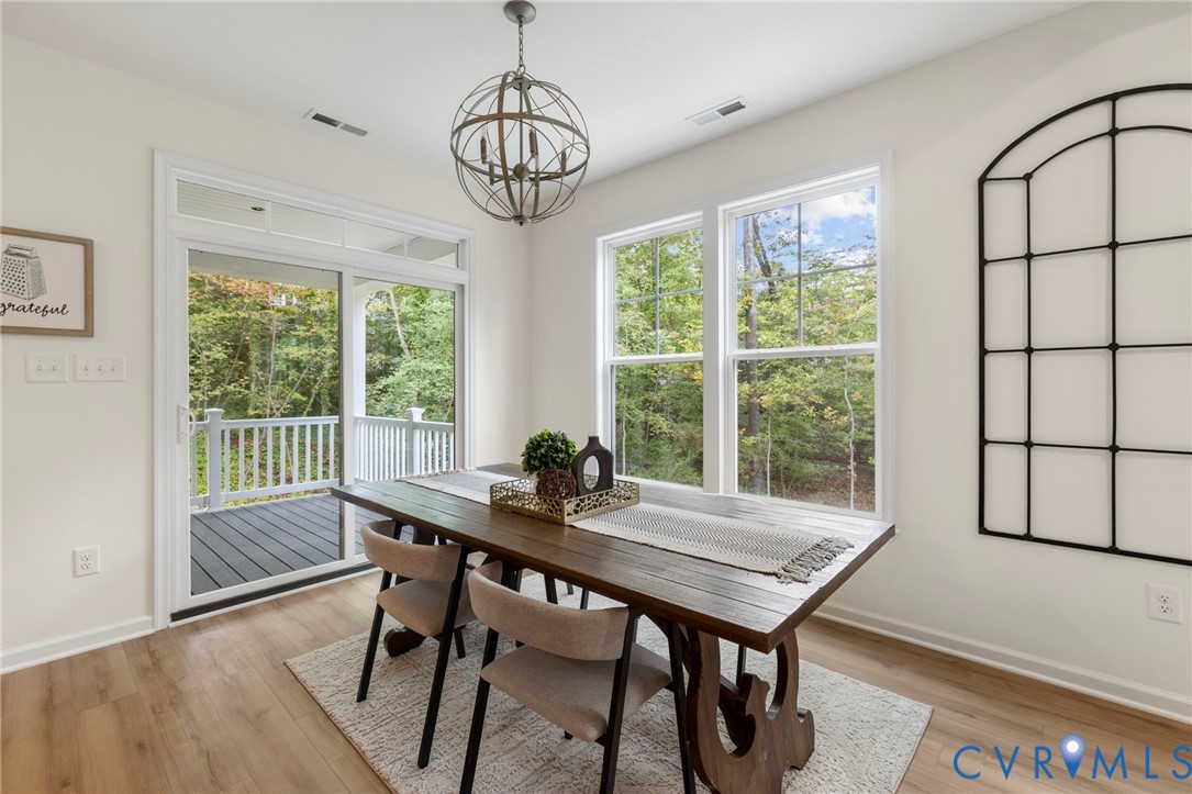 4236 Shirley Road Richmond, VA 23225 - Photo 19 of 40 a view of a dining room with furniture window and wooden floor