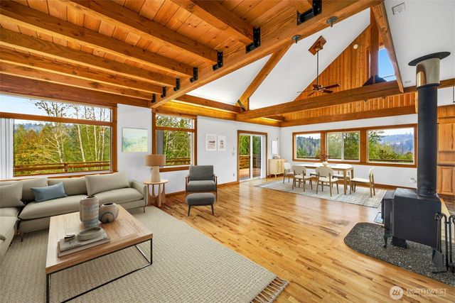 a living room with furniture