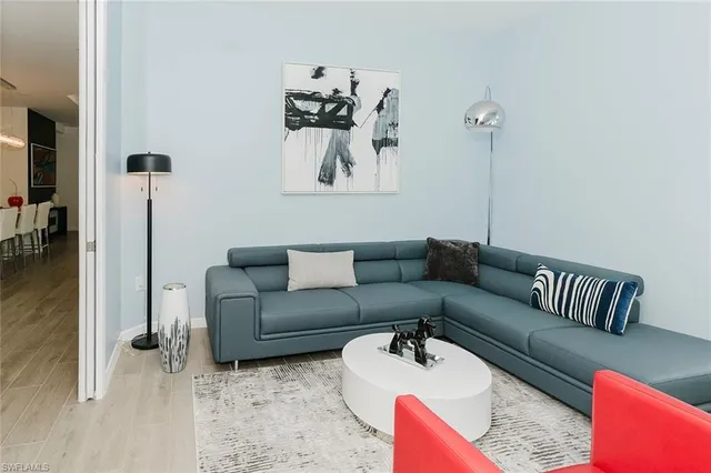 a living room with furniture