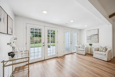 a living room with furniture