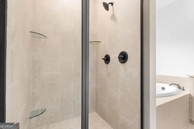a bathroom with a shower