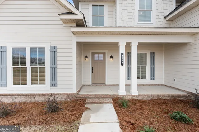 front view of a brick house