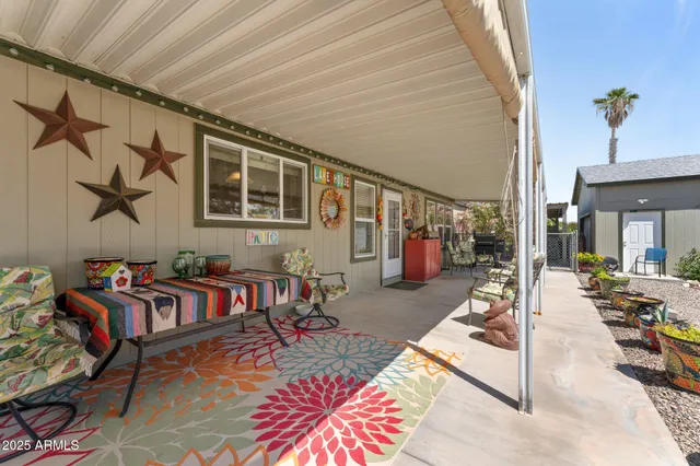 a outdoor space with patio lots of furniture