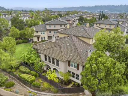 an aerial view of a house