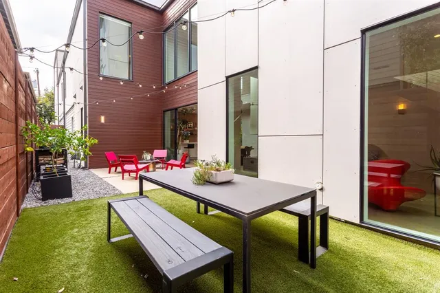 a outdoor space with furniture