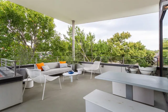 a outdoor view with a sitting space