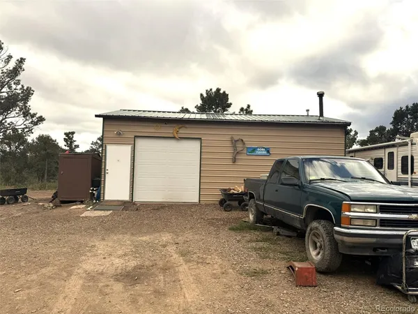 a view of a car in garage