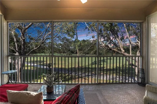 a view of a balcony with an outdoor space