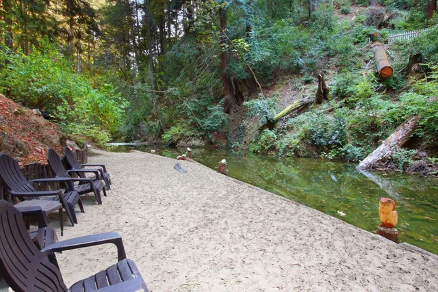 a view of a swimming pool with a patio