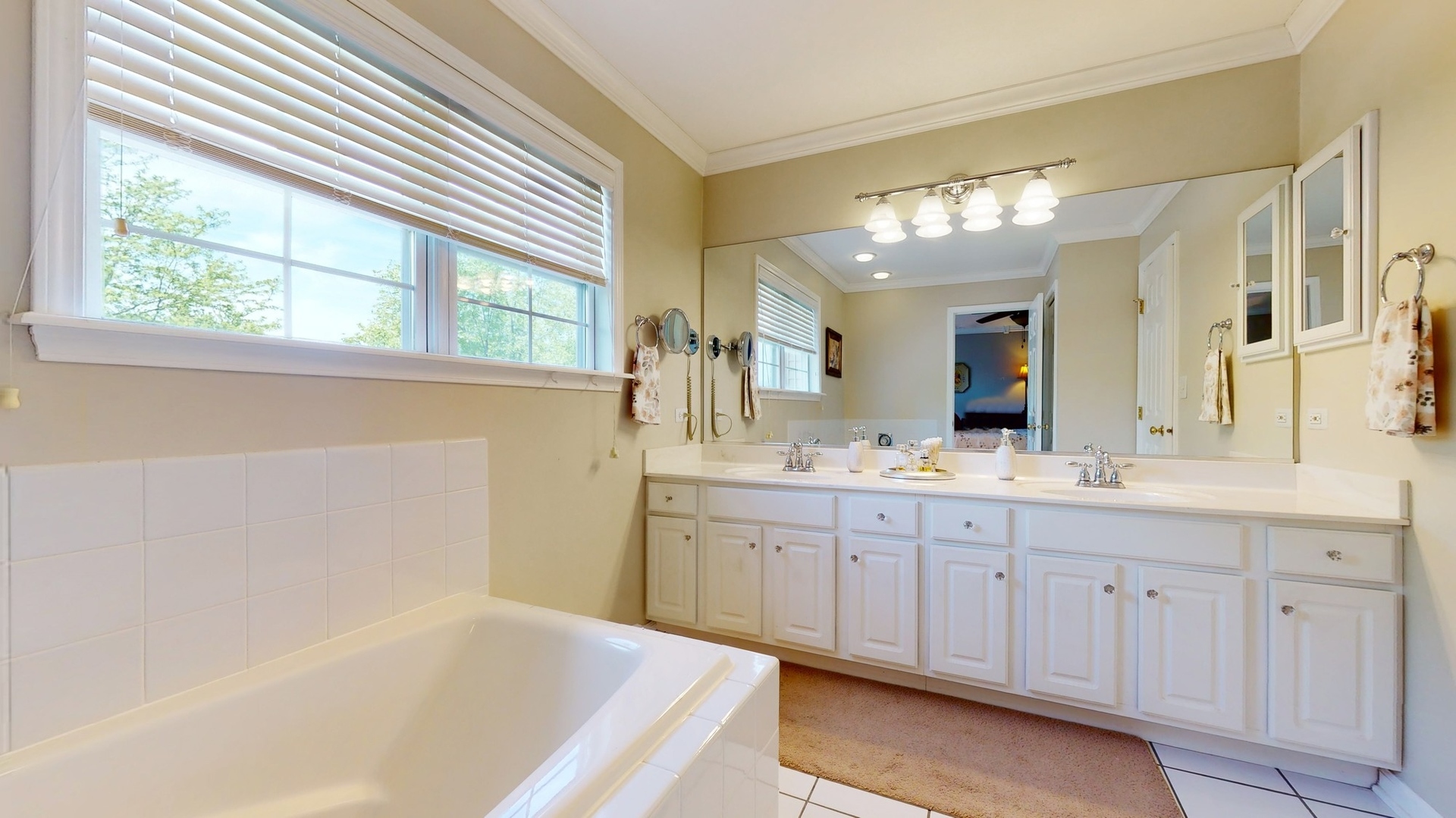 787 Laurel Lane Cary, IL 60013 - Photo 20 of 37 a spacious bathroom with a tub sink and mirror