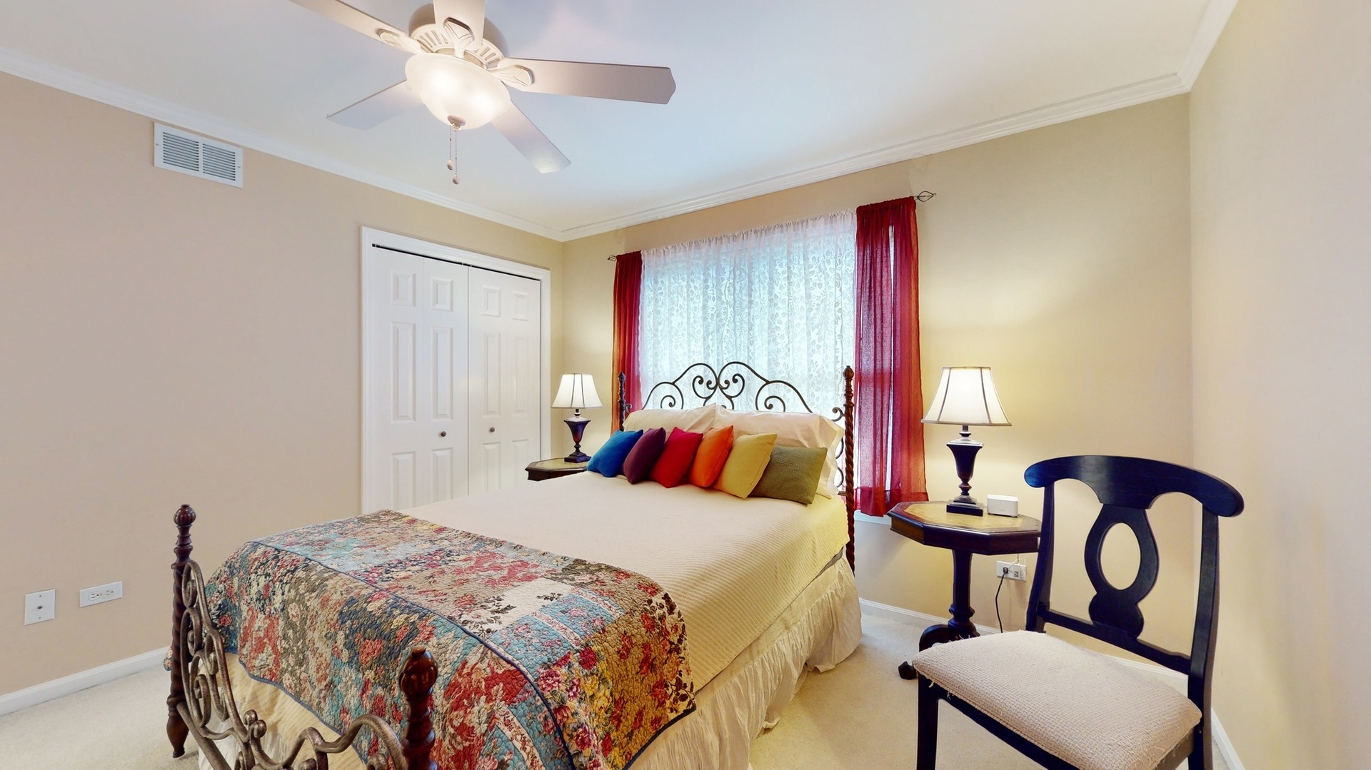 787 Laurel Lane Cary, IL 60013 - Photo 22 of 37 a bedroom with a bed and a chandelier