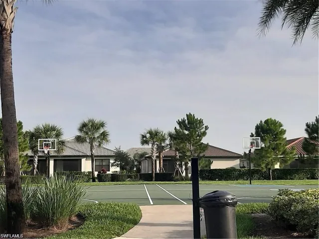 a view of a park with slide