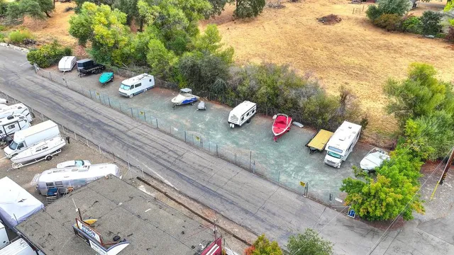 a view of a city street with a building