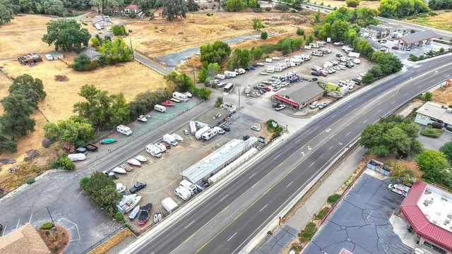 a outdoor view of a building with a street