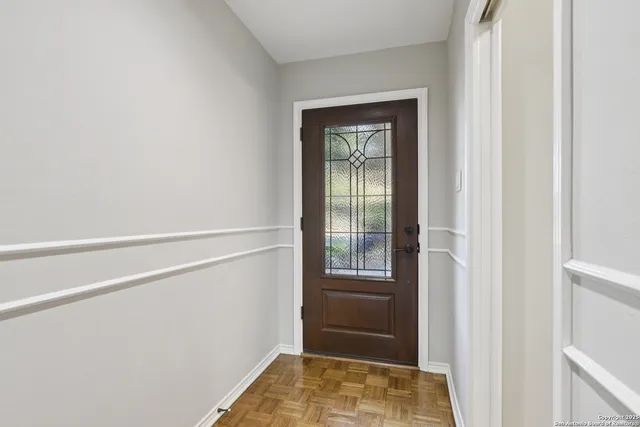 a view of an entryway with a window