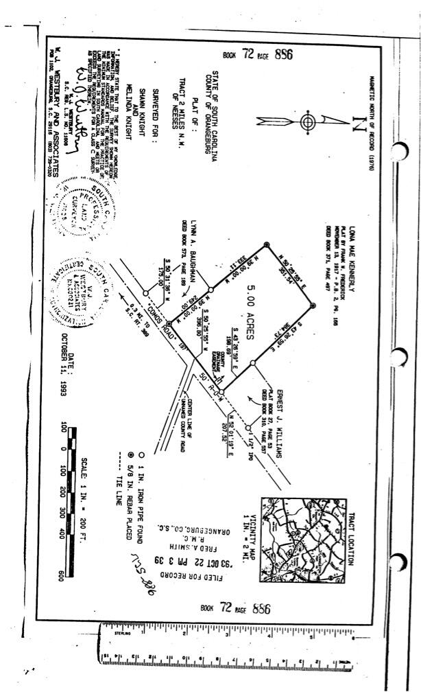 0 Comos Road Neeses, SC 29107 - Photo 9 of 9 Neeses 1993 Plat