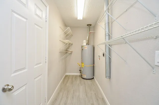 a view of small space with wooden floor