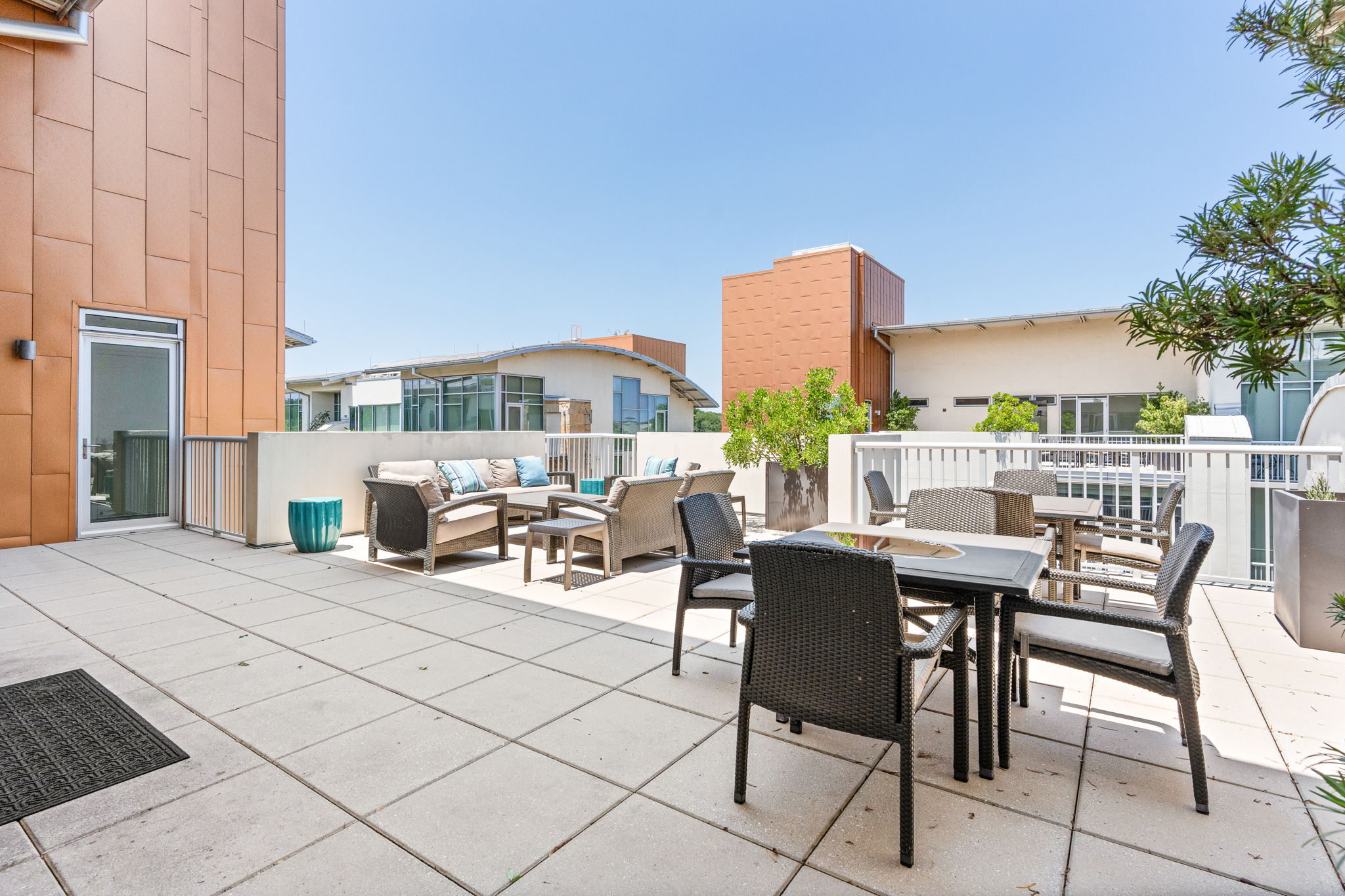1600 Barton Springs Road, Unit 4602 Austin, TX 78704 - Photo 29 of 39 View of patio featuring an outdoor living space and outdoor dining area