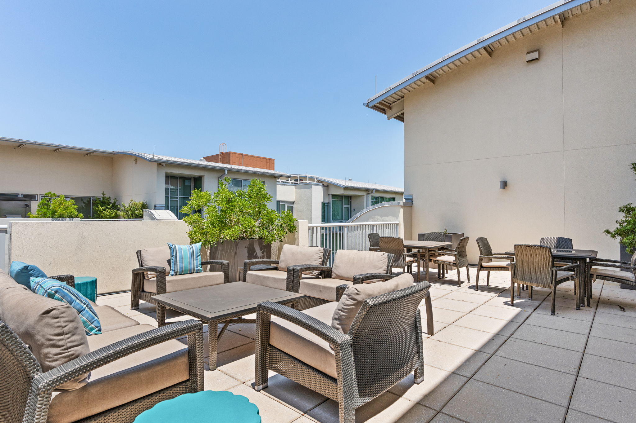 1600 Barton Springs Road, Unit 4602 Austin, TX 78704 - Photo 30 of 39 View of patio / terrace featuring outdoor lounge area, outdoor dining area, and baseboard heating