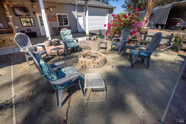 a view of outdoor space with seating area