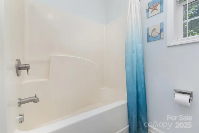 a bathroom with a bathtub