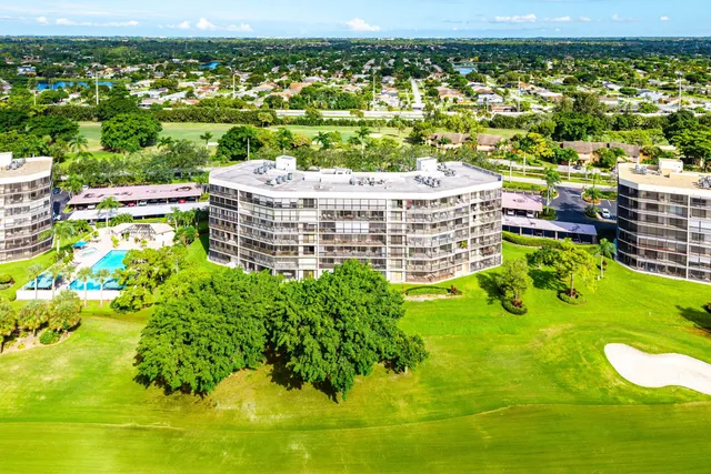 a view of a lake with a city