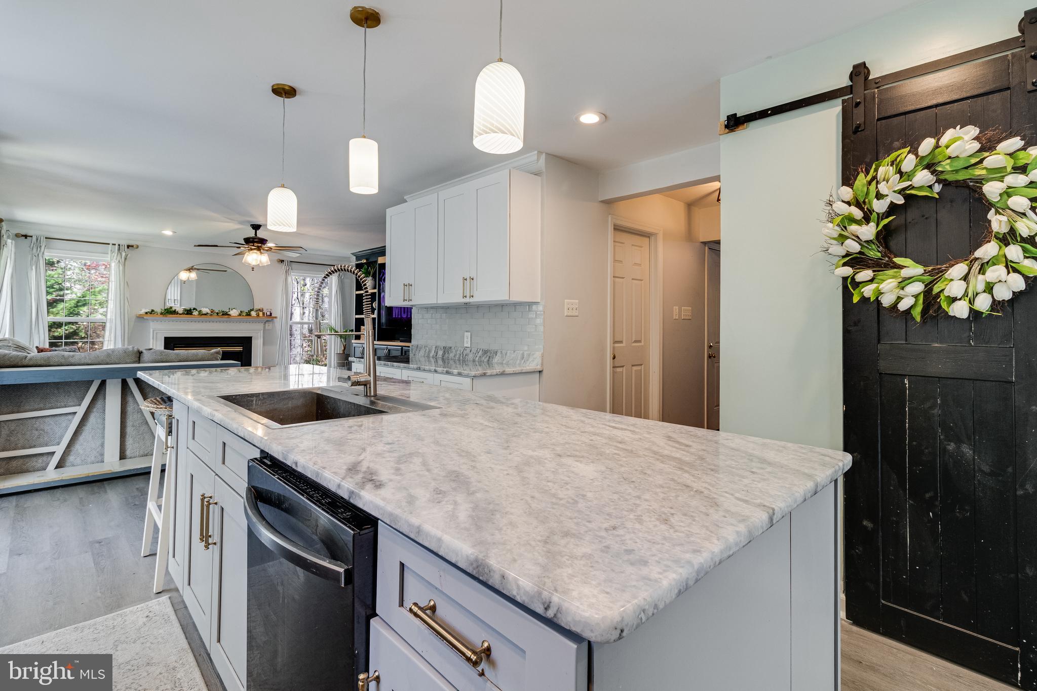 8442 Delegate Drive King George, VA 22485 - Photo 10 of 42 a kitchen with granite countertop a sink a counter space appliances and cabinets