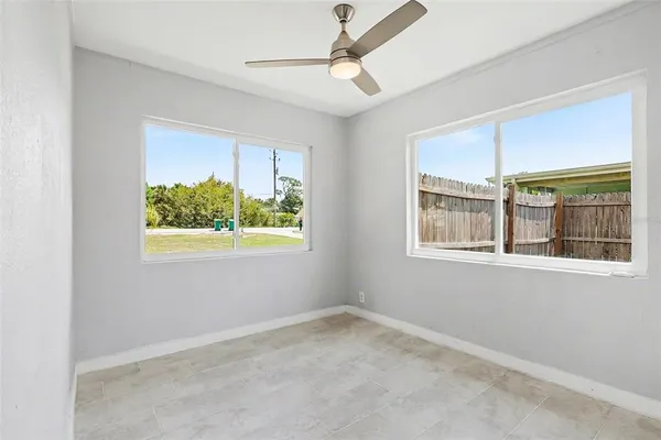 an empty room with a window