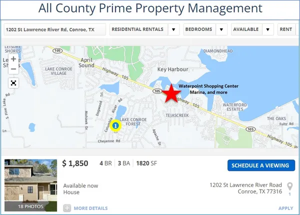 $1,900 | 1202 St Lawrence River Road, Montgomery, TX 77316