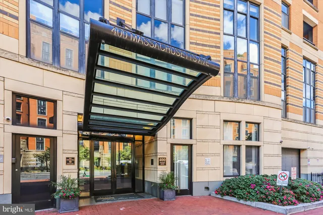 front view of a brick building