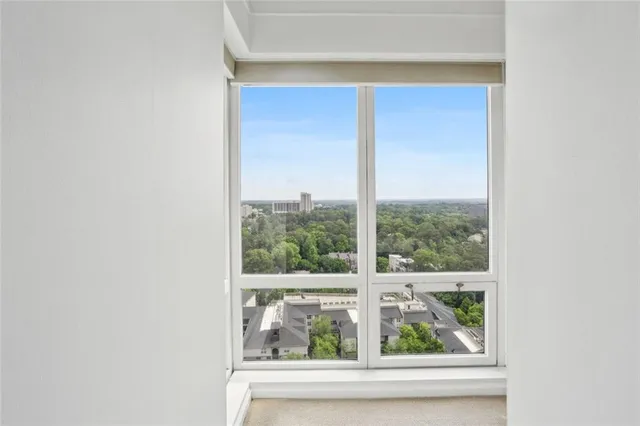 a view of a window in a room