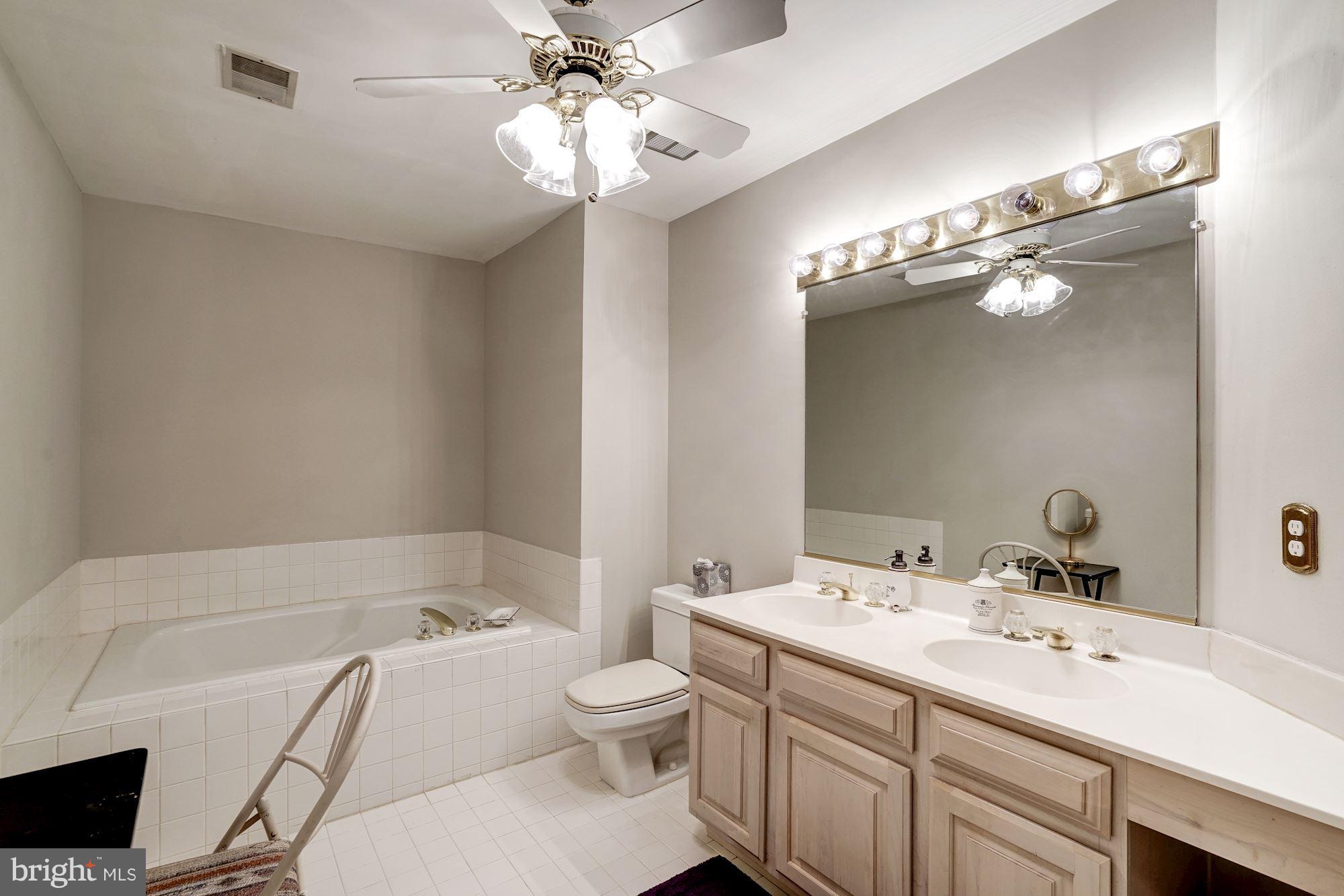 11406 Hollow Timber Way Reston, VA 20194 - Photo 16 of 30 a bathroom with a sink a toilet and a mirror