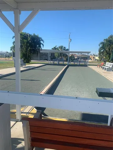 a view of a terrace with seating space