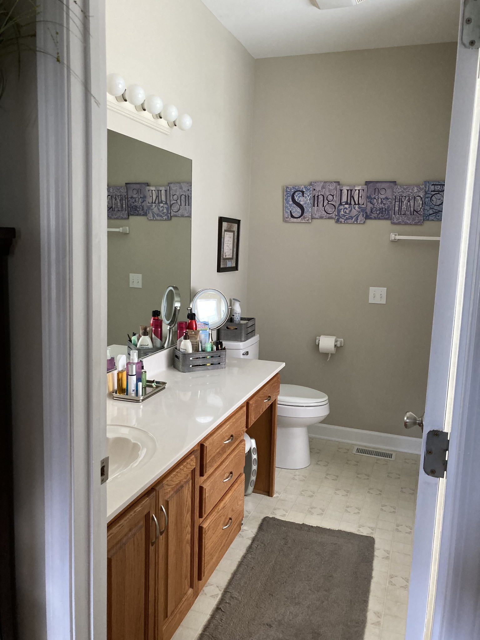 1225 Meeks Cemetery Road Burns, TN 37029 - Photo 35 of 66 a bathroom with a sink a toilet and mirror