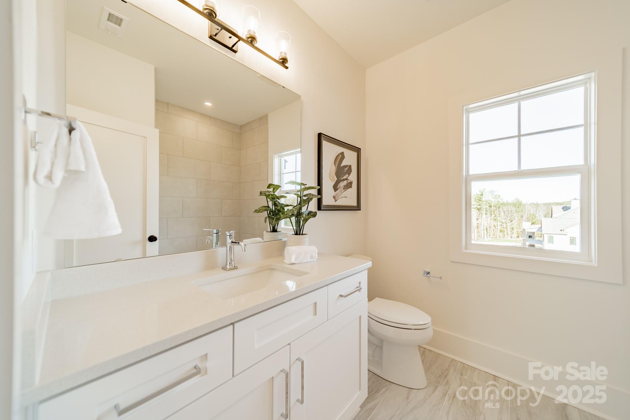 19032 Newburg Hill Road, Unit 23 Davidson, NC 28036 - Photo 37 of 39 a bathroom with a sink a toilet and a mirror