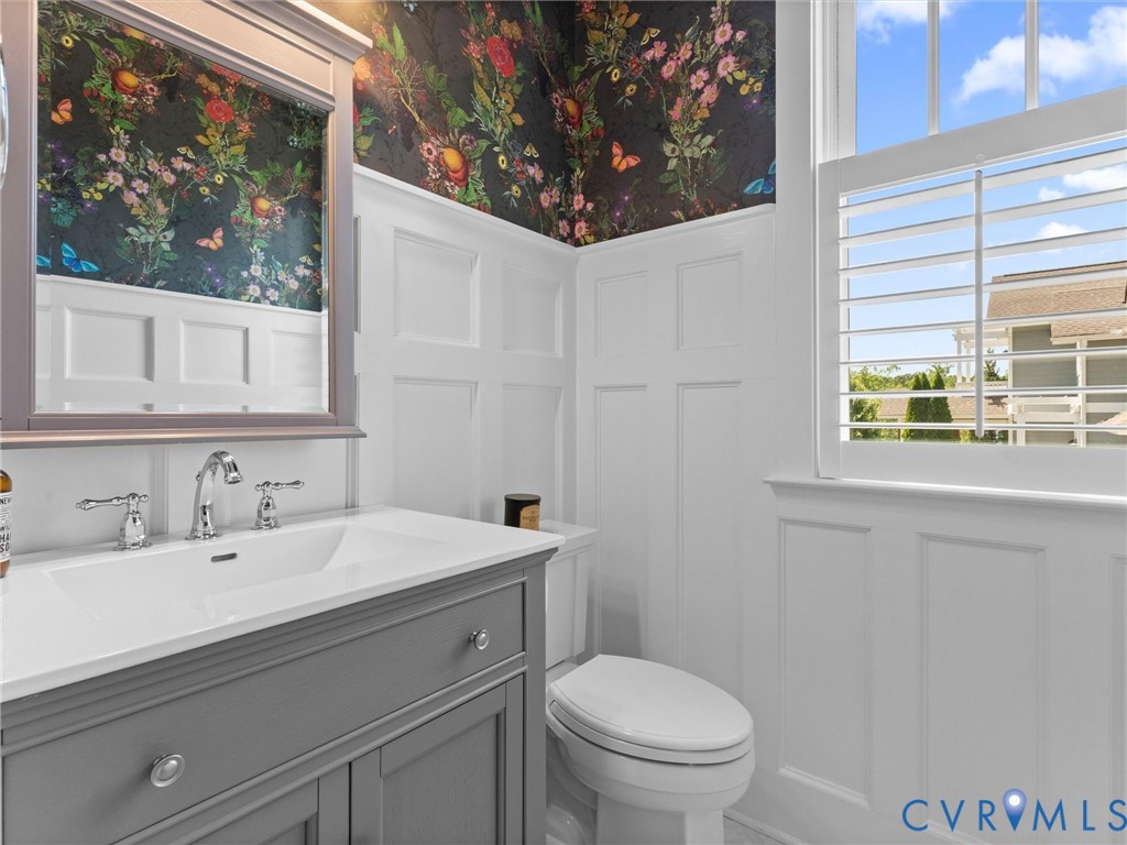1925 Limbeck Lane Midlothian, VA 23112 - Photo 13 of 89 1st floor powder room w/custom wallpaper