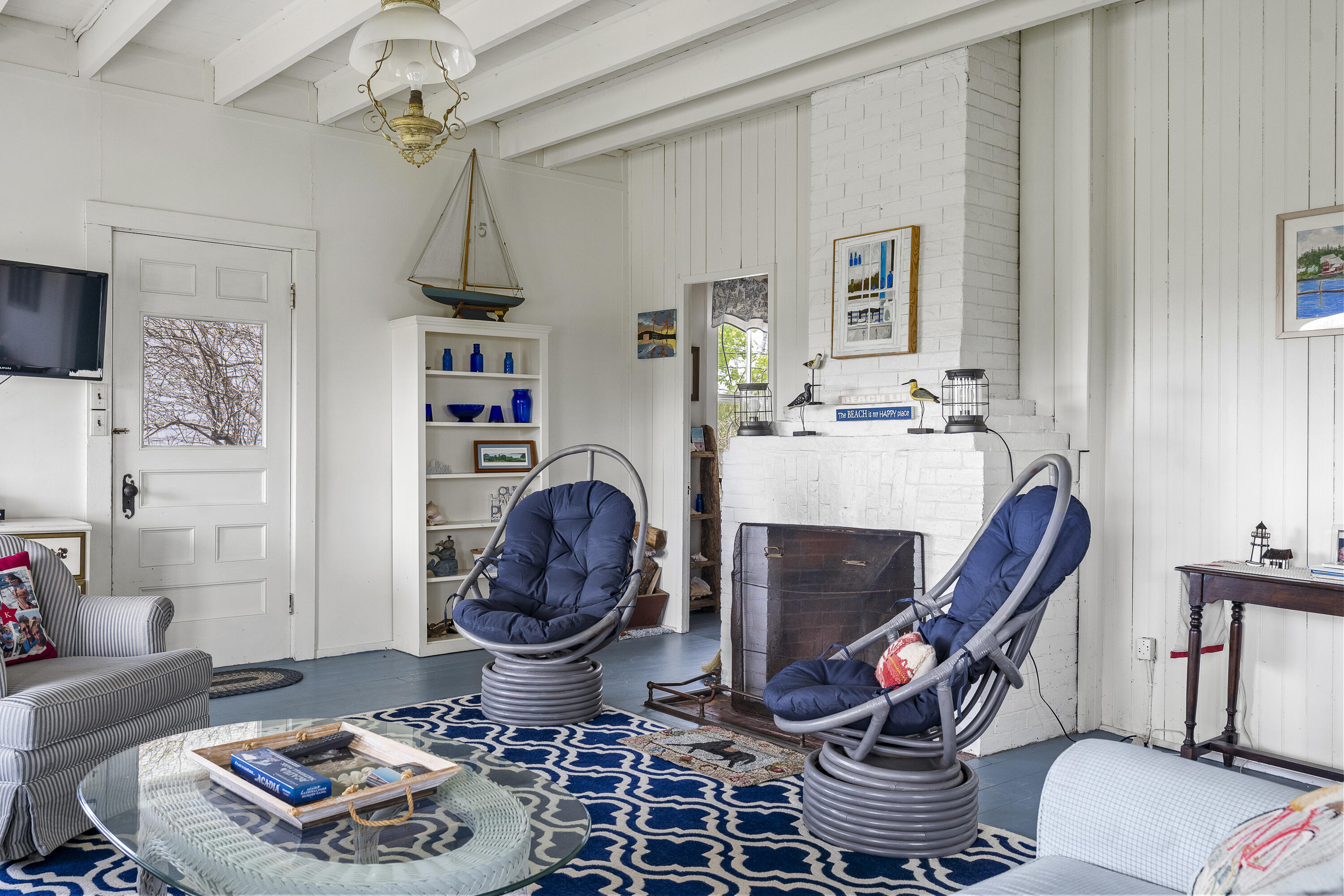 10 South Colony Branch Road Harpswell, ME 04079 - Photo 27 of 70 Living room wood burning fireplace