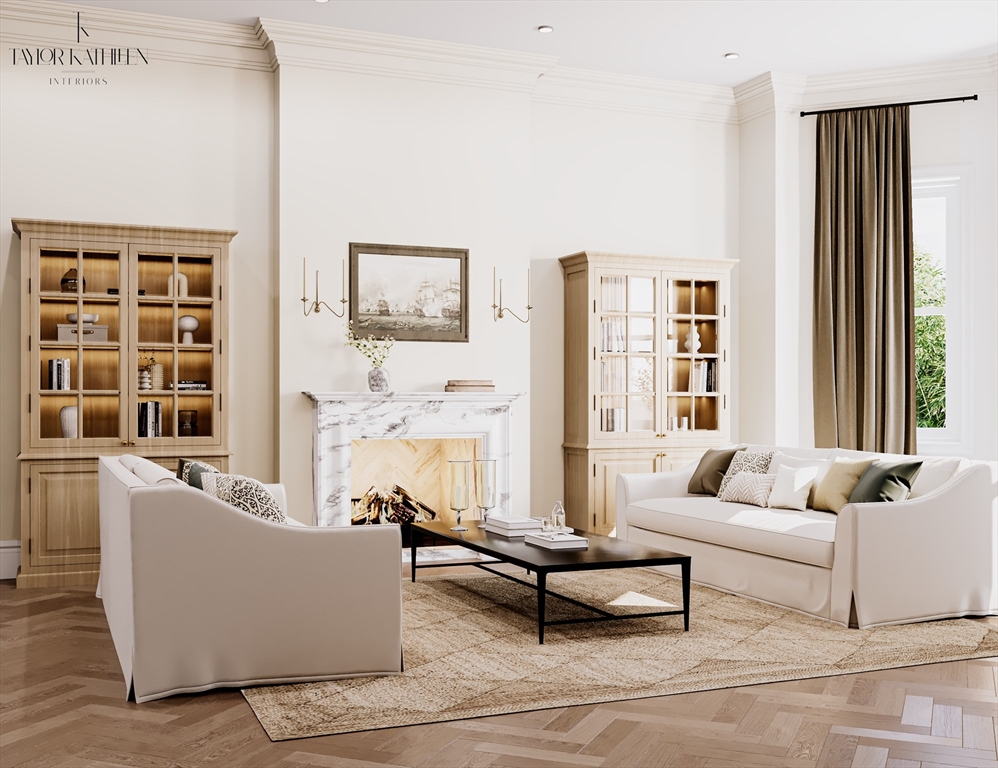 291 Beacon Street, Unit 1A Boston, MA 02116 - Photo 1 of 6 a living room with furniture and a large window
