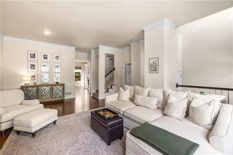 a living room with furniture and a couch