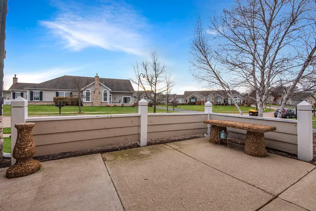 a view of outdoor space with seating area