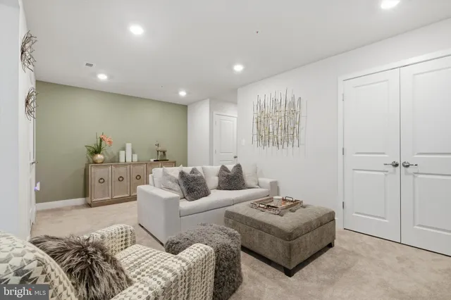 a living room with furniture