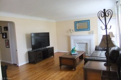 4515 Redfern Road Parma, OH 44134 - Photo 7 of 19 Living room with fireplace and hardwood flooring.