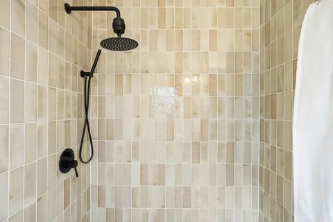 a bathroom with a shower