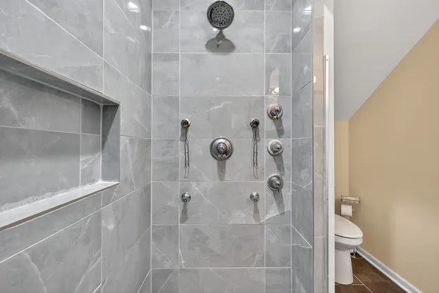 a bathroom with a shower