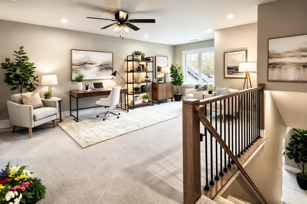 a living room with furniture