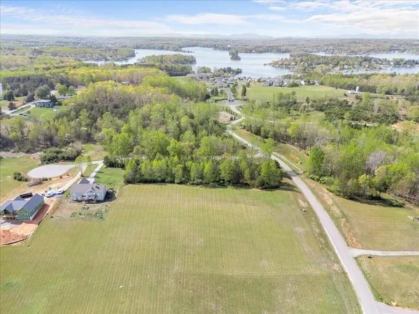 a view of a lake with a mountain