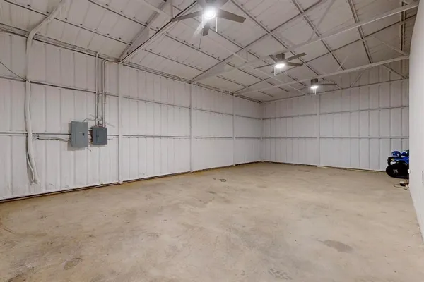 a view of a terrace with sky view