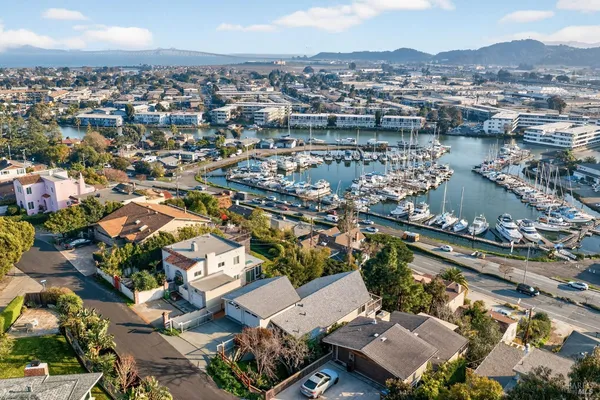 an aerial view of a city